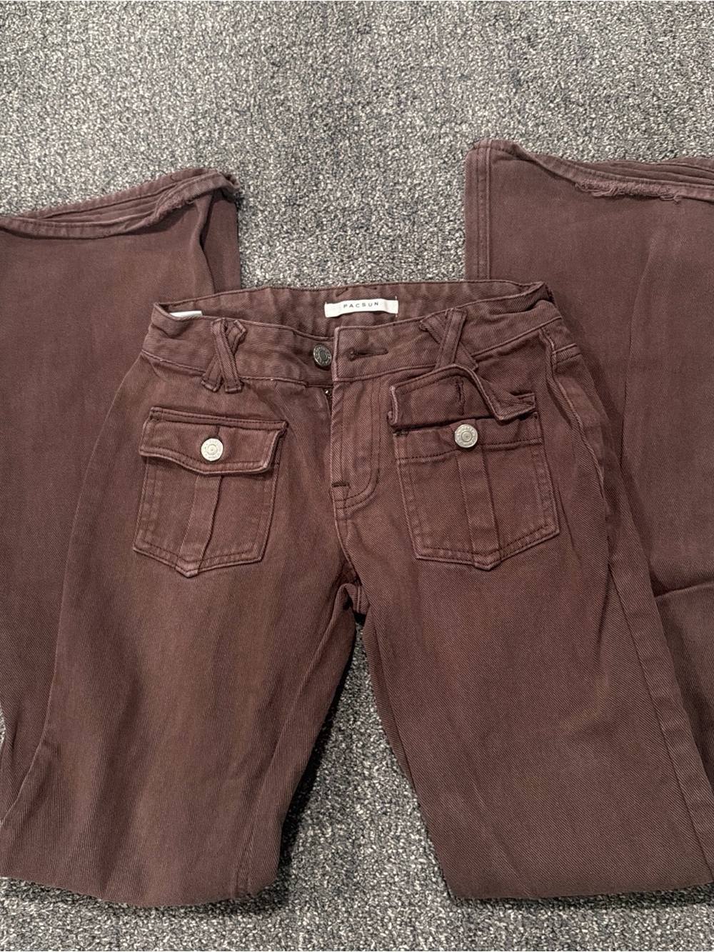 PacSun Women's Chocolate Brown Wide-Leg Cargo Pants